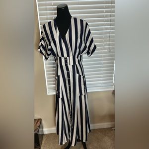 Navy Pinstripe Dress